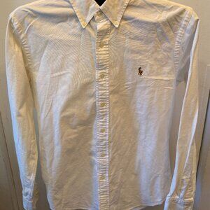 Ralph Lauren Slim Fit Stretch Oxford Shirt Mens Medium White Button Down